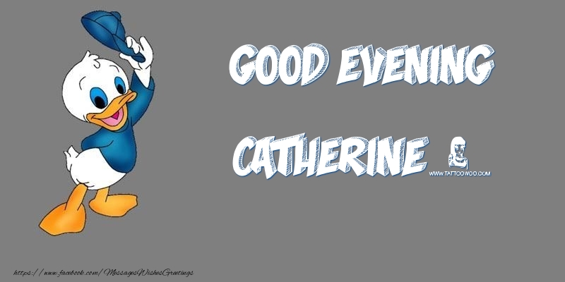 Greetings Cards for Good evening - Animation | Good Evening Catherine